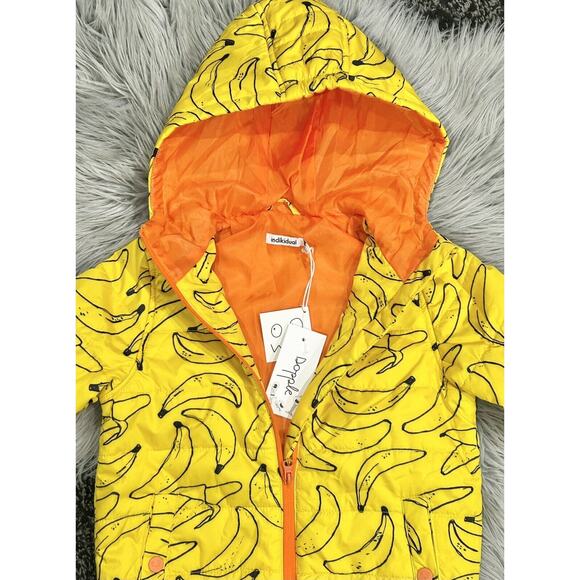 Childrens Indikidual Yellow Banana Print Padded Jacket (MSRP $110) Size 8/9Y - Picture 3 of 5